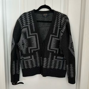 Pendleton Black & Gray Wool Sweater
